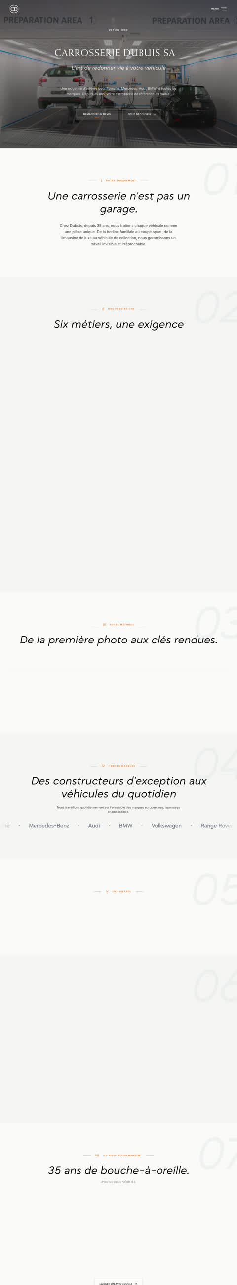 Site Carrosserie Dubuis réalisé par MYDMC